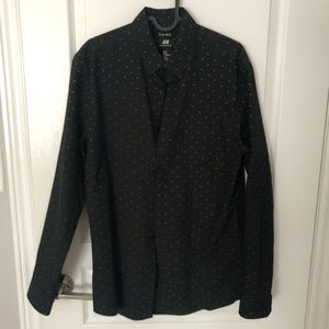 H&M | Black with White Men’s Dress Shirt